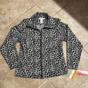 Leopard Print Zip-Up Jacket